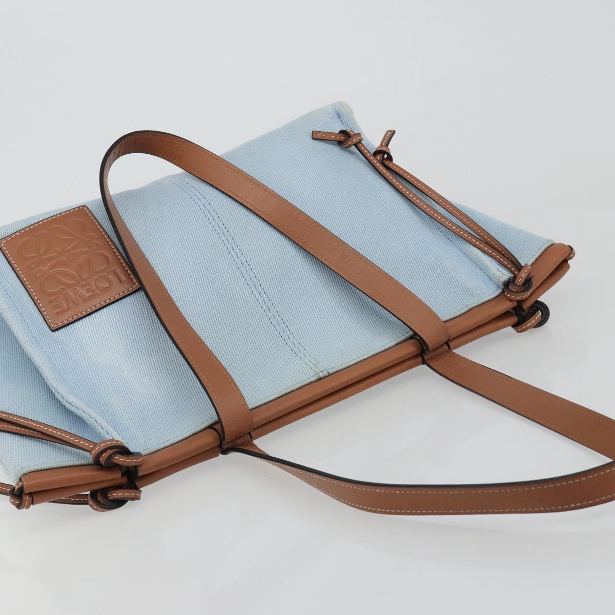 LOEWE Anagram Tote Bag Canvas Light Blue Auth 183780A
