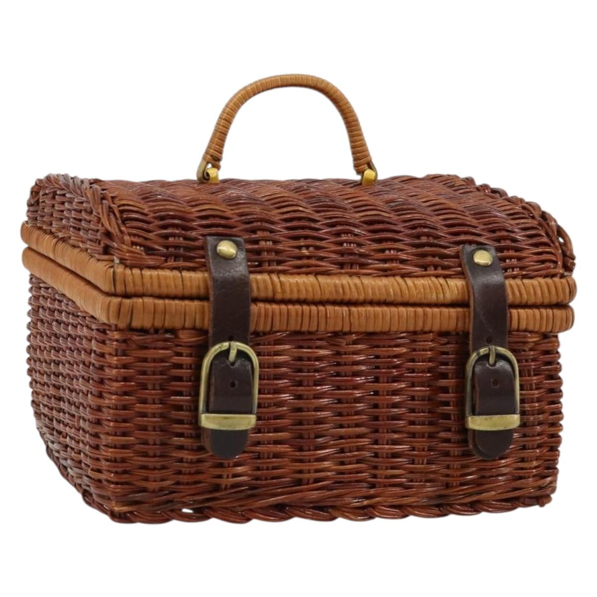 GIVENCHY Hand Bag Rattan Brown Auth 183783A
