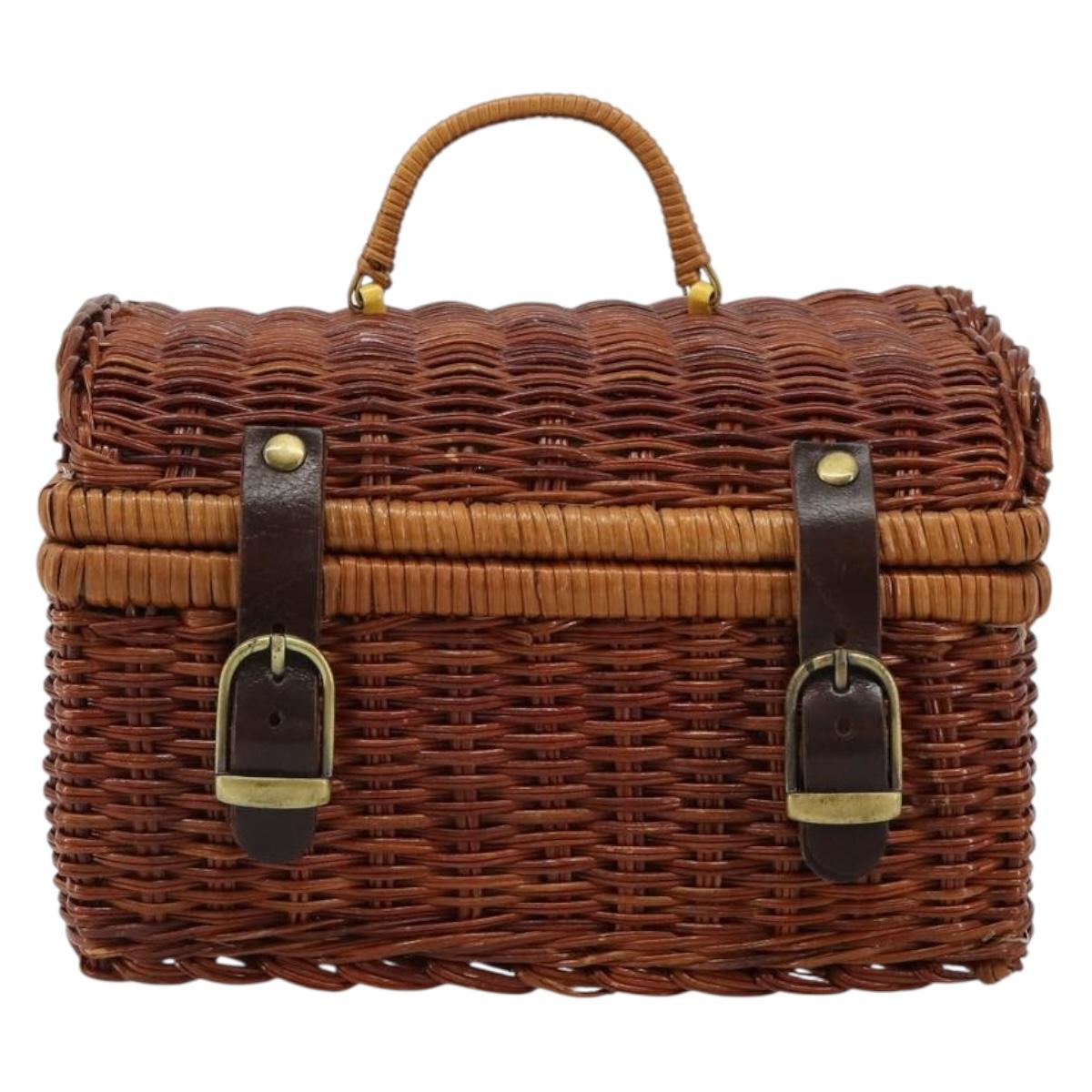 GIVENCHY Hand Bag Rattan Brown Auth 183783A