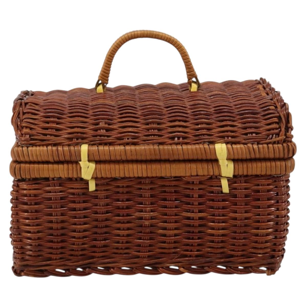 GIVENCHY Hand Bag Rattan Brown Auth 183783A