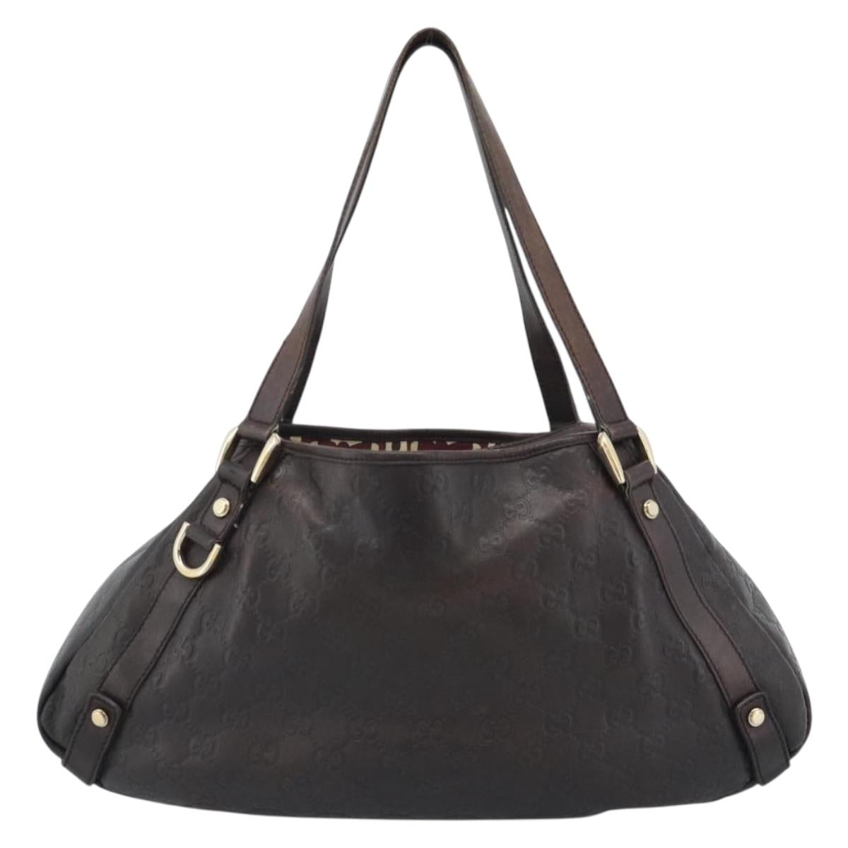 GUCCI GG Canvas Guccissima Abbey Tote Bag Leather Brown Gold 239735 Auth 183789