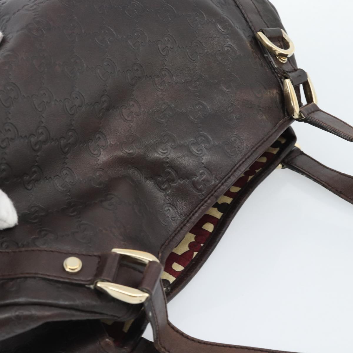 GUCCI GG Canvas Guccissima Abbey Tote Bag Leather Brown Gold 239735 Auth 183789