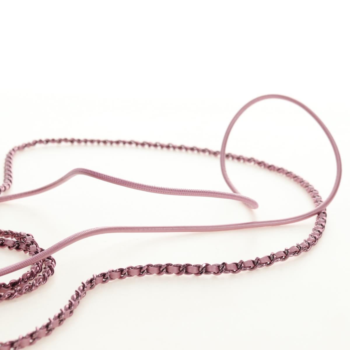 CHANEL Chain Chanel 22 Mini Shoulder Bag Calf Skin Pink CC Auth 183791SM