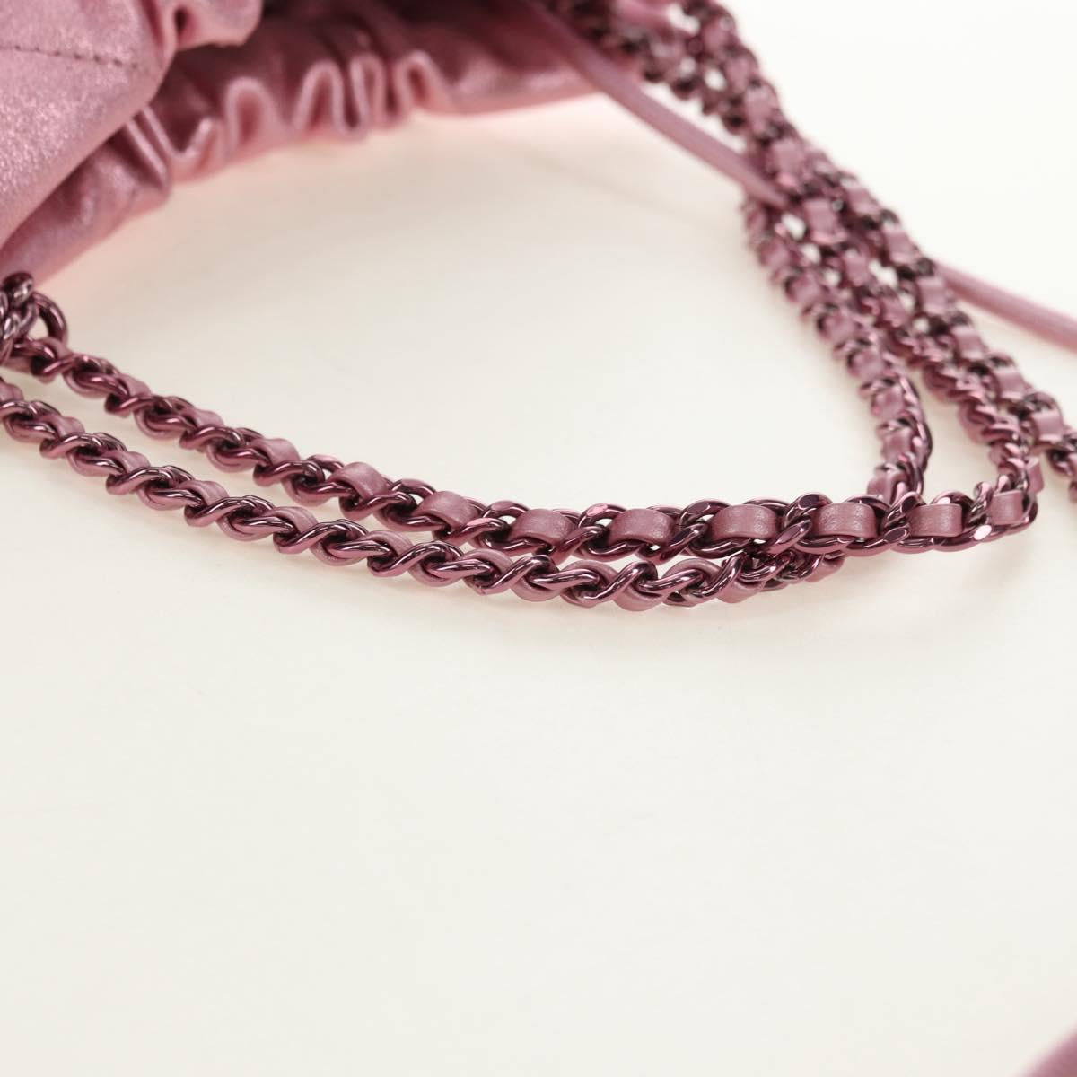 CHANEL Chain Chanel 22 Mini Shoulder Bag Calf Skin Pink CC Auth 183791SM