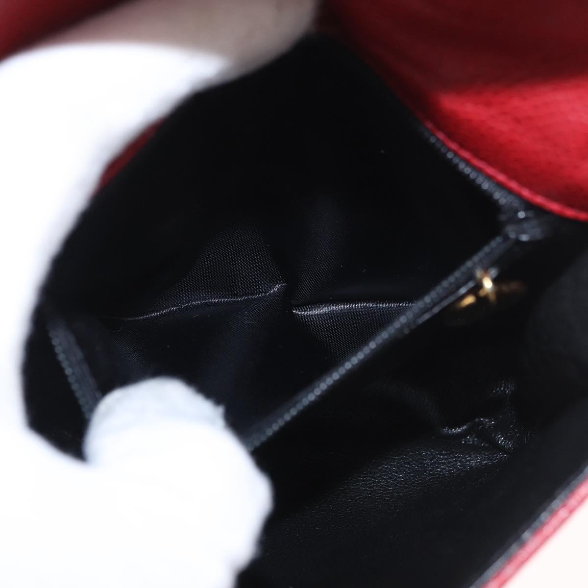 CHANEL Waist bag Caviar Skin Red Gold CC Auth 183792V