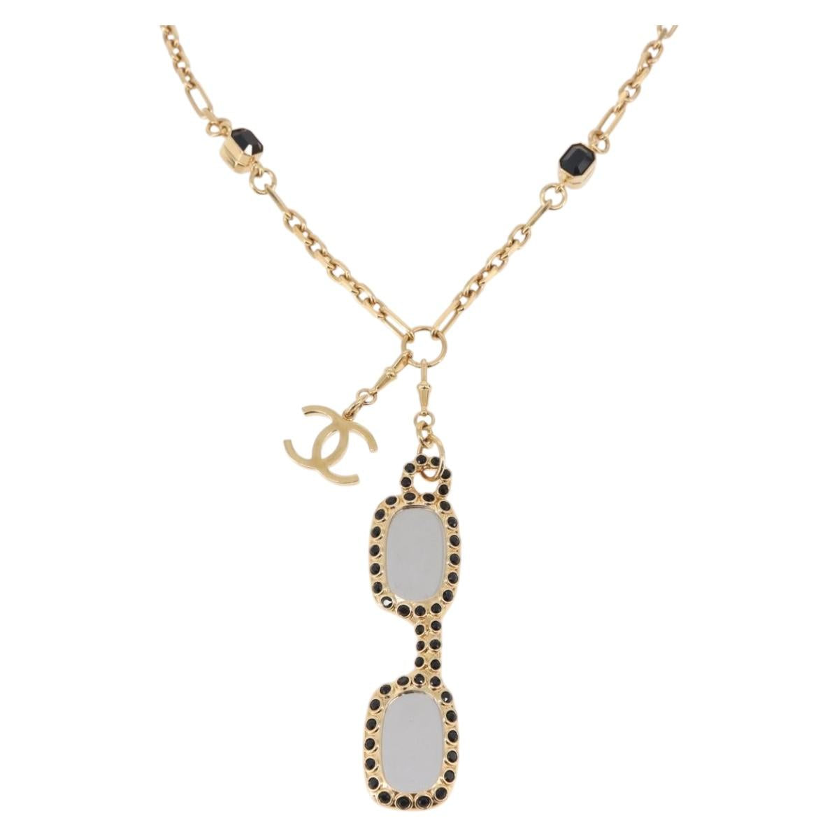 CHANEL Necklace metal Gold Tone CC Auth 183799SAM