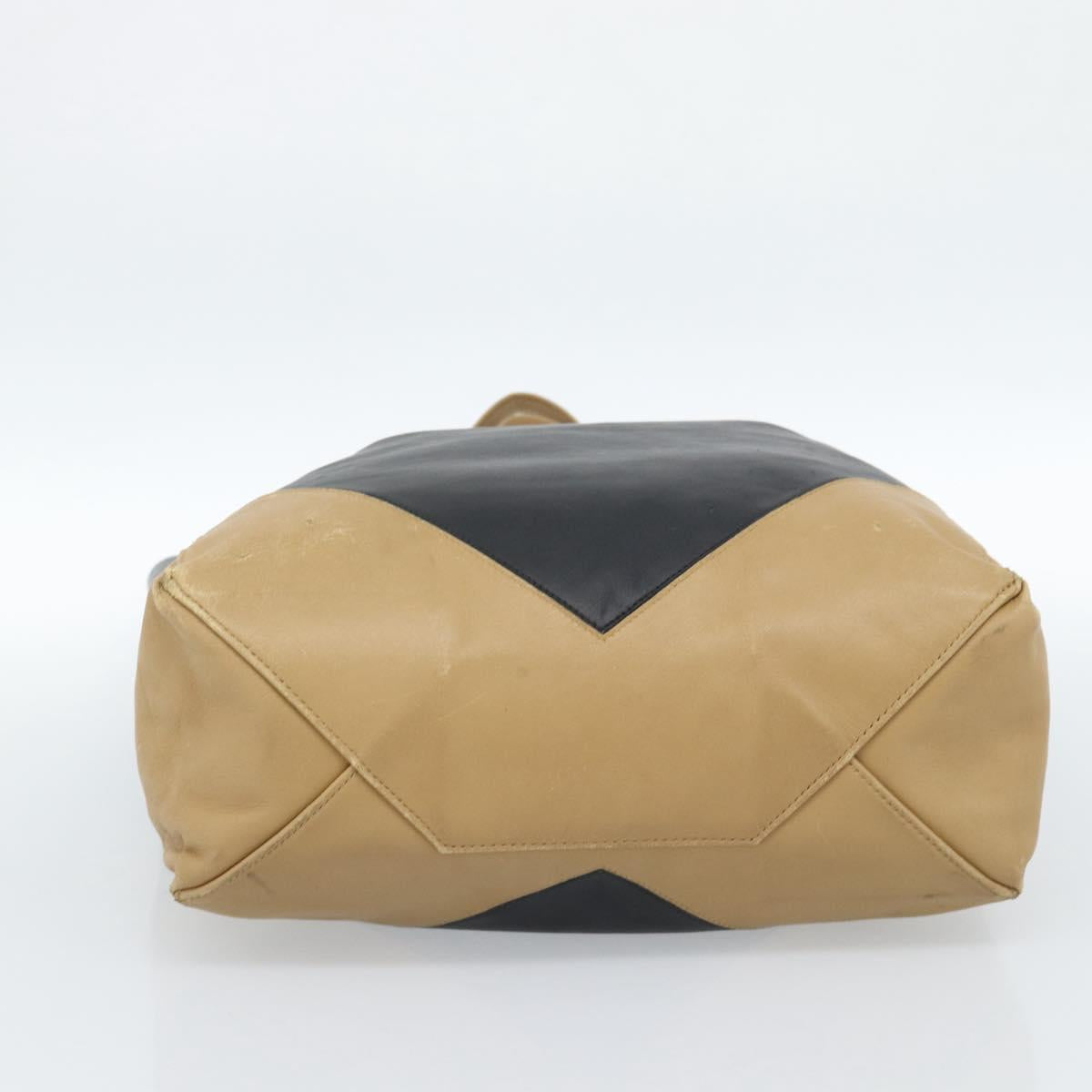 CELINE Tote Bag Leather Black Auth 183811
