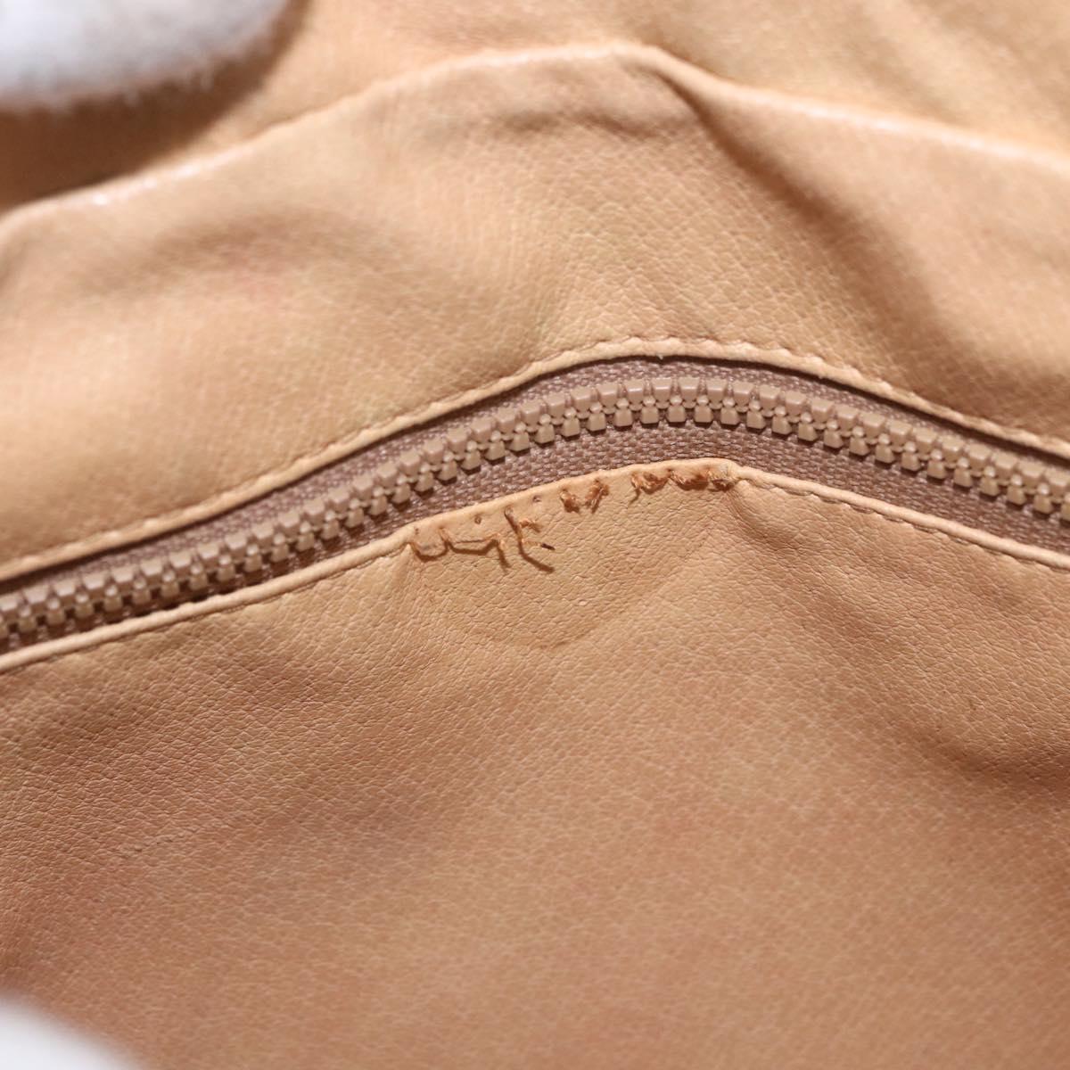 CELINE Macadam Canvas Shoulder Bag PVC Leather Brown Gold Auth 183815
