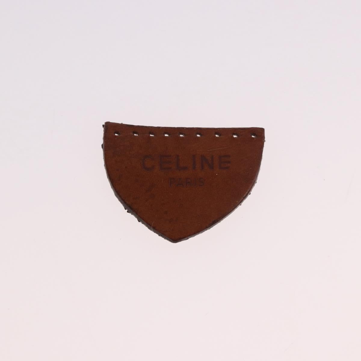CELINE Macadam Canvas Shoulder Bag PVC Leather Brown Gold Auth 183815