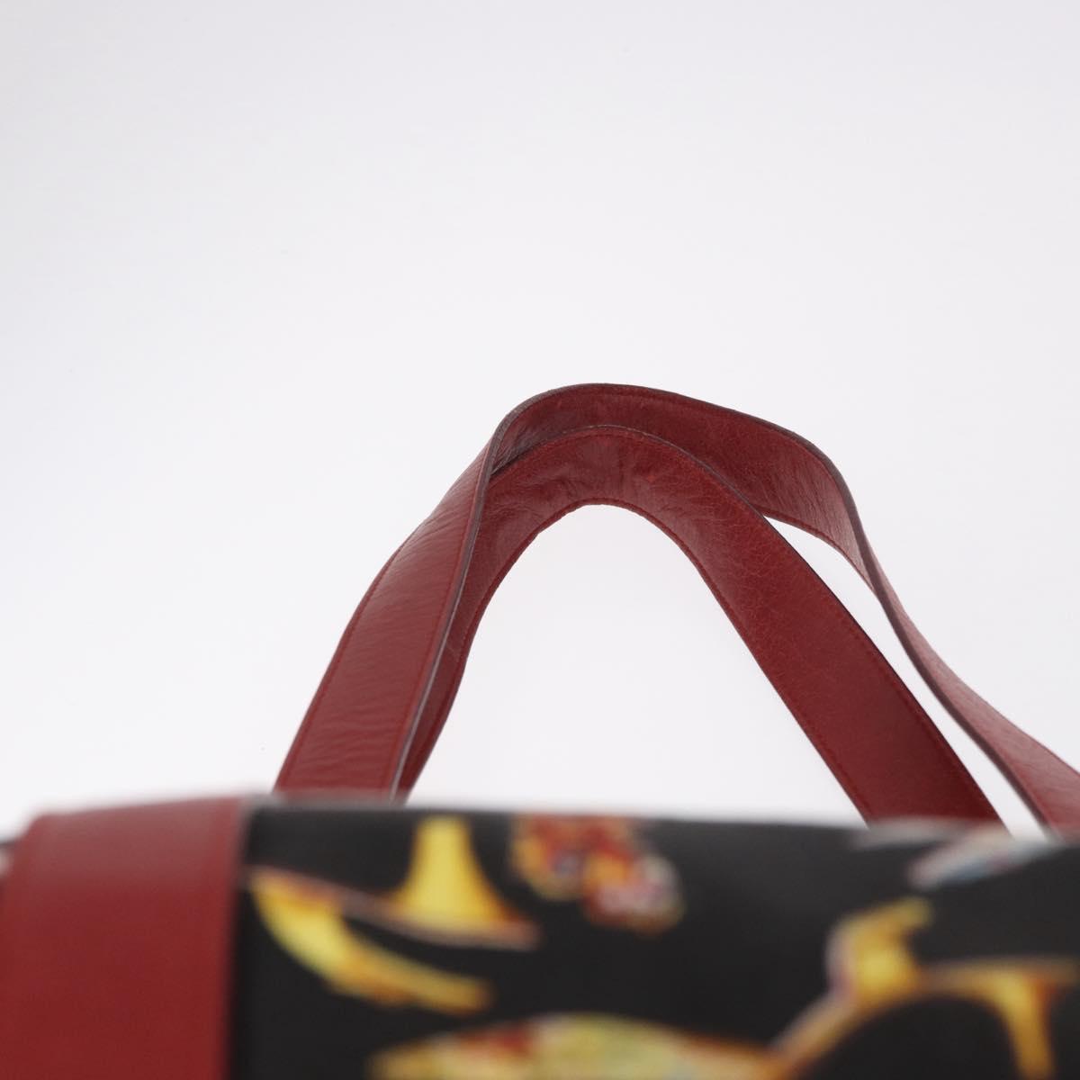 Salvatore Ferragamo Tote Bag Canvas Black Gold Auth 183829