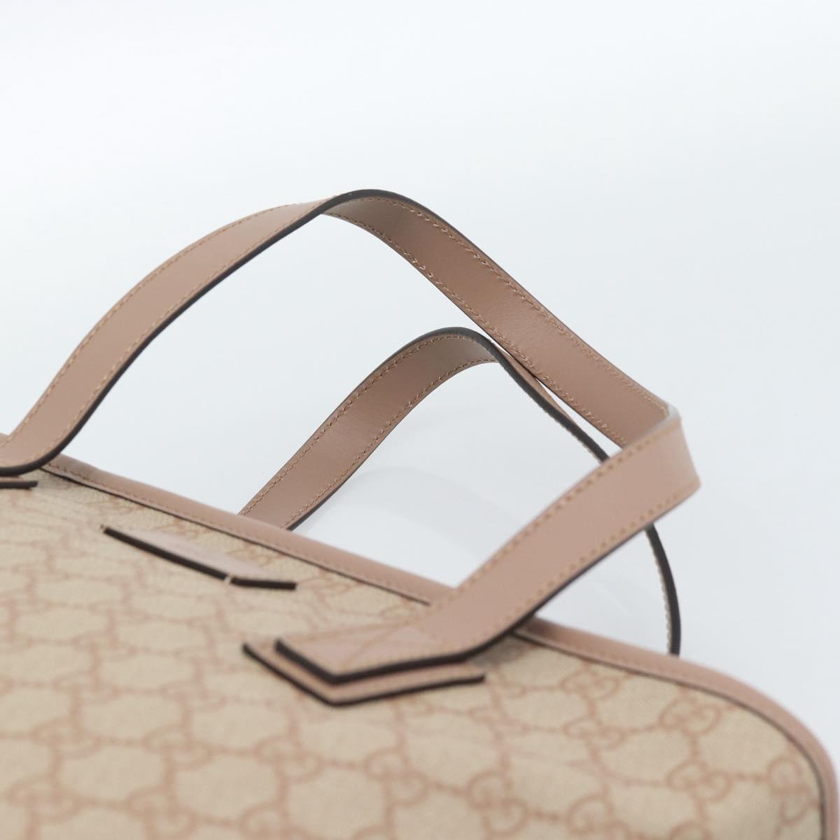 GUCCI GG Supreme Tote Bag PVC Beige Gold 211138 Auth 183842A