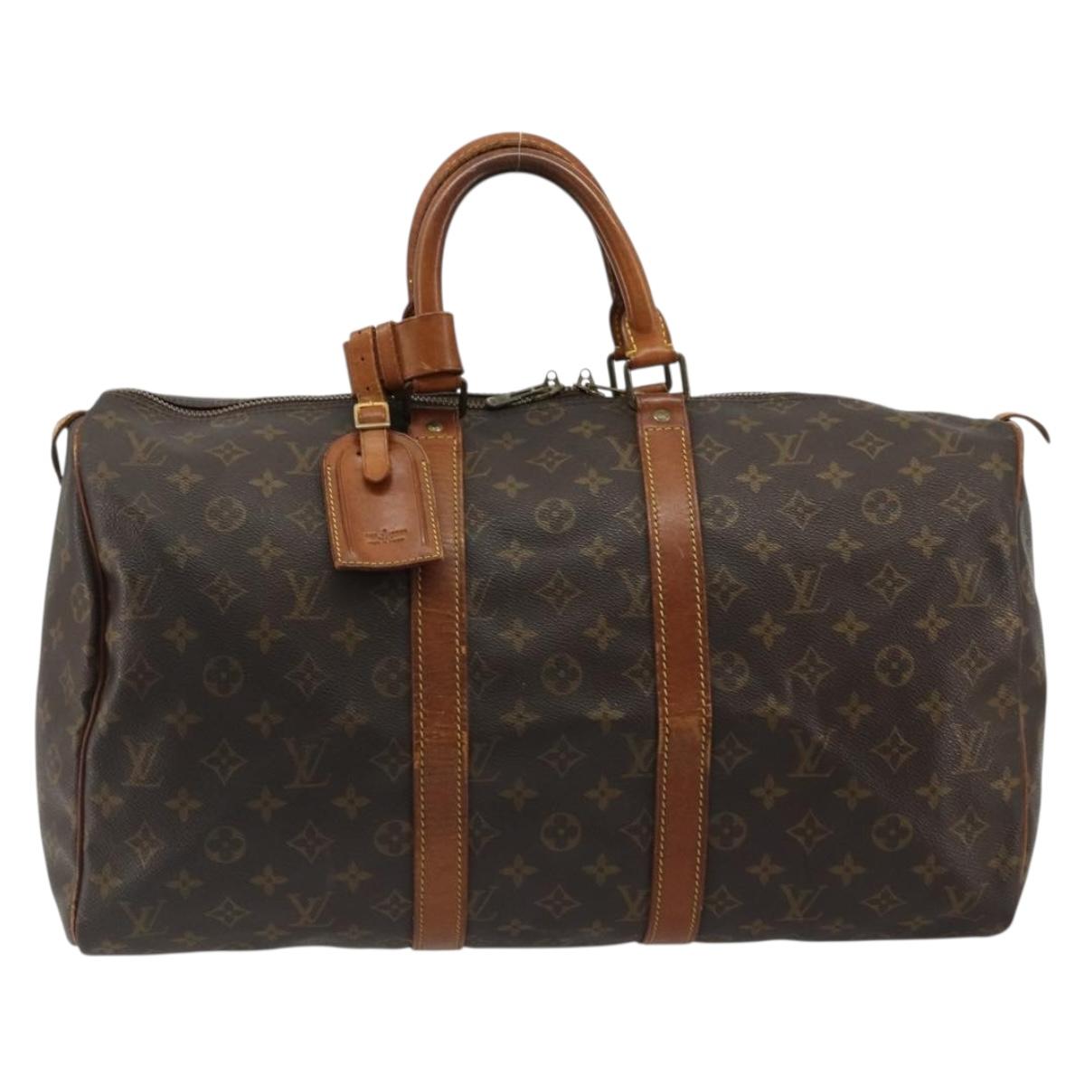 LOUIS VUITTON Monogram Keepall 50 Boston Bag M41426 LV Auth 183845