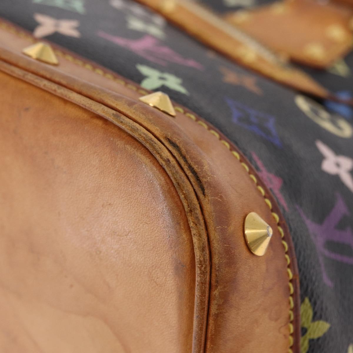 LOUIS VUITTON Monogram Multicolor Alma Hand Bag Black M92646 LV Auth 183852