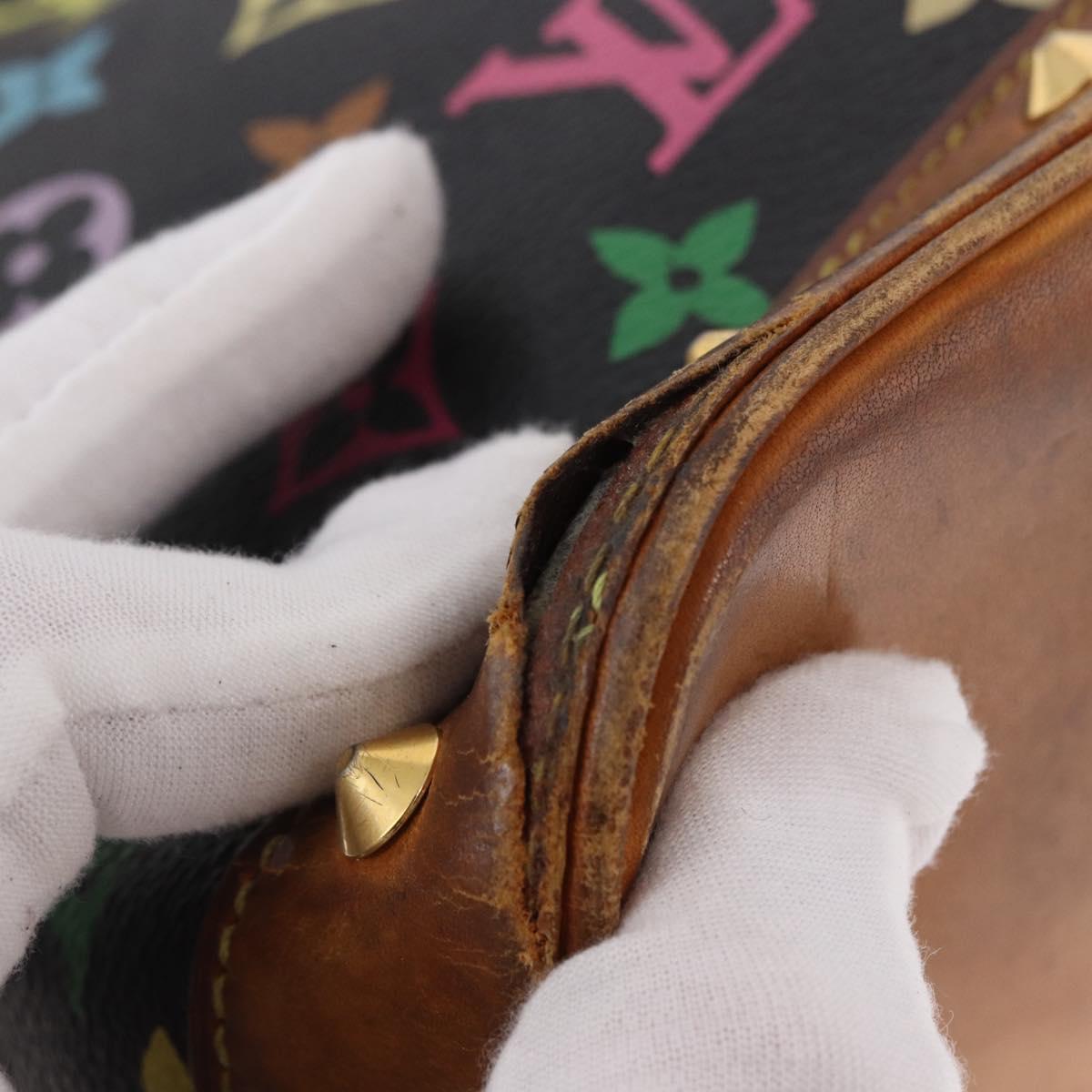LOUIS VUITTON Monogram Multicolor Alma Hand Bag Black M92646 LV Auth 183852