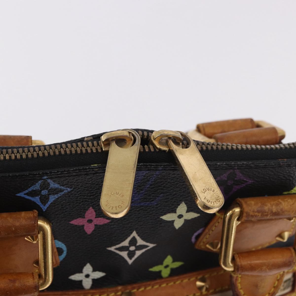LOUIS VUITTON Monogram Multicolor Alma Hand Bag Black M92646 LV Auth 183852