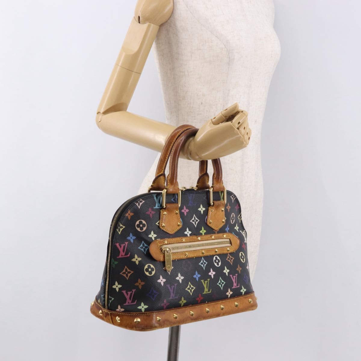 LOUIS VUITTON Monogram Multicolor Alma Hand Bag Black M92646 LV Auth 183852