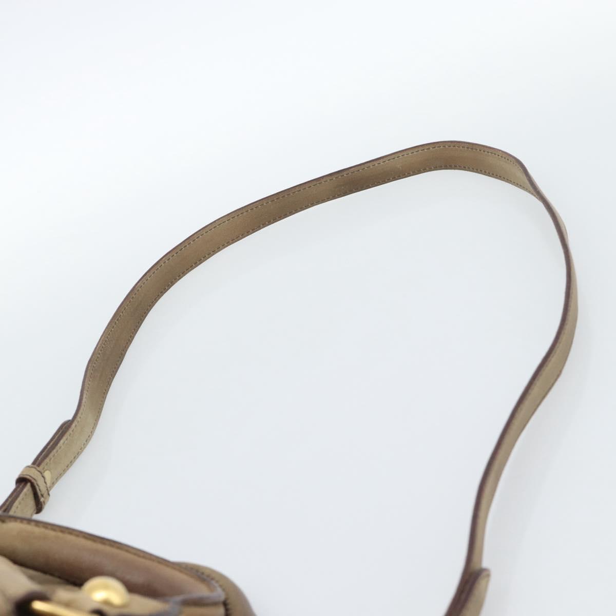 Miu Miu Hand Bag Suede 2way Beige Gold Auth 183865V