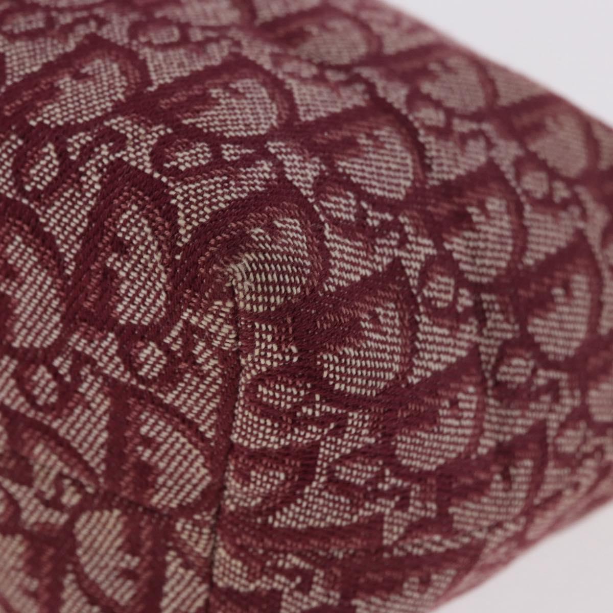 Christian Dior Trotter Canvas Hand Bag Red Gold Auth 183873A