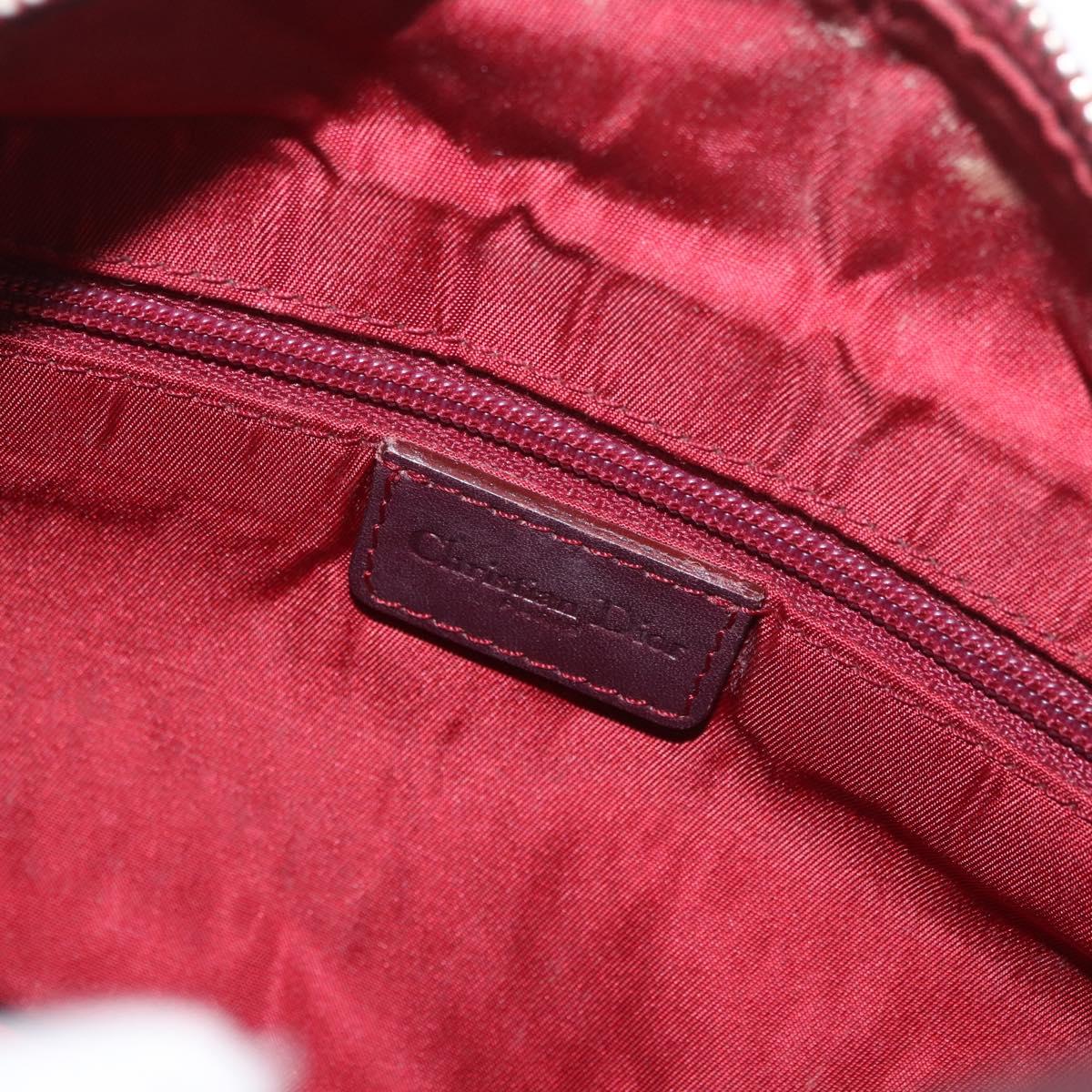 Christian Dior Trotter Canvas Hand Bag Red Gold Auth 183873A