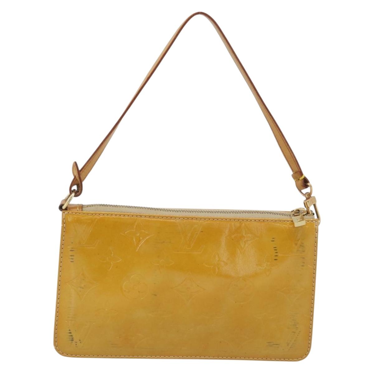 LOUIS VUITTON Monogram Vernis Lexington Pouch Beige M91010 LV Auth 183875