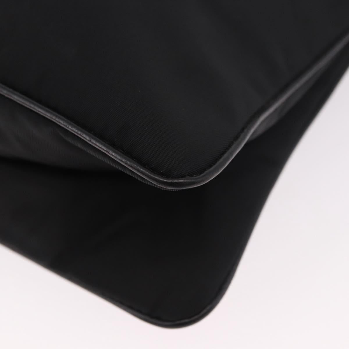 PRADA Shoulder Bag Nylon Black Gold Auth 183882A