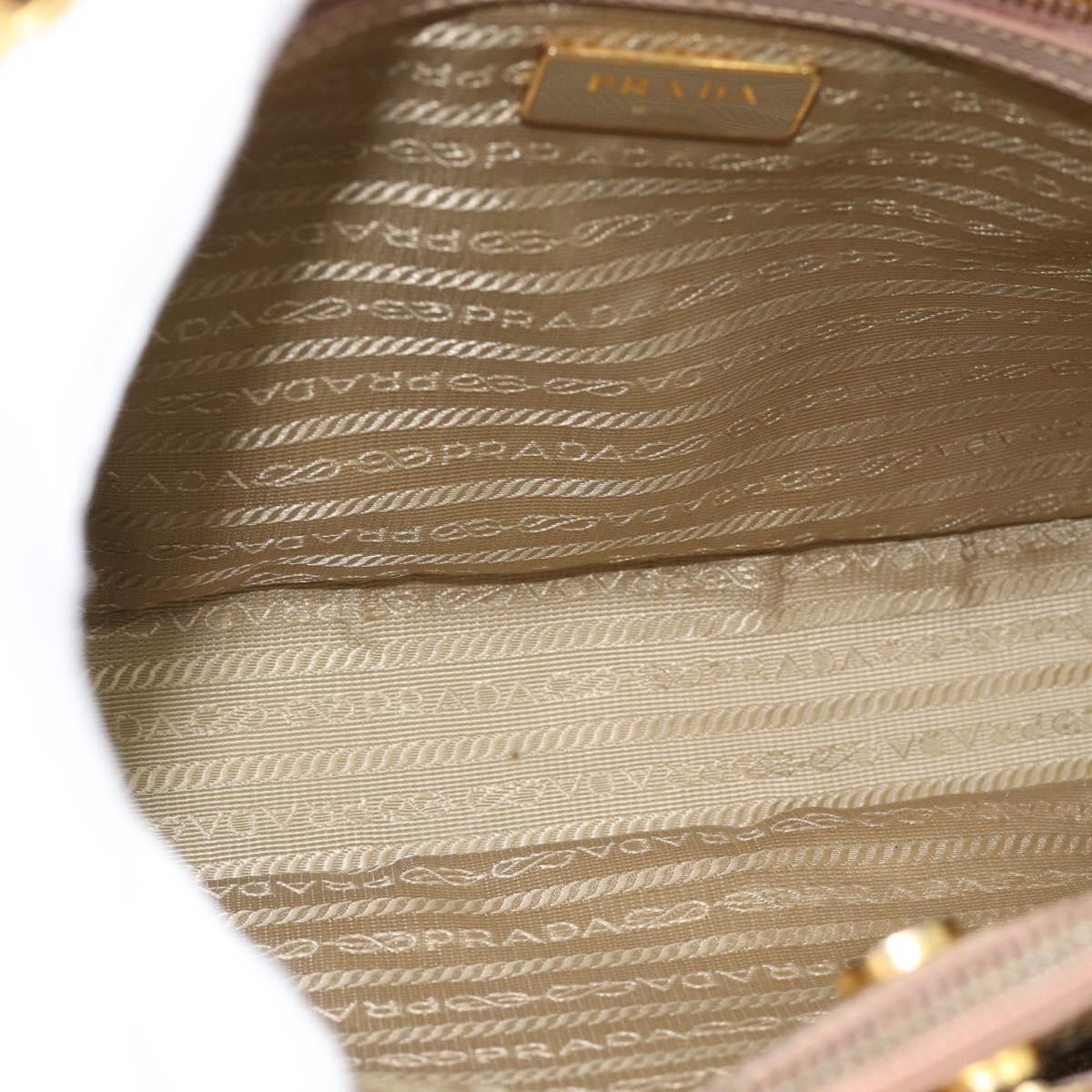 PRADA Hand Bag Safiano Leather 2way Beige Gold Auth 183886A