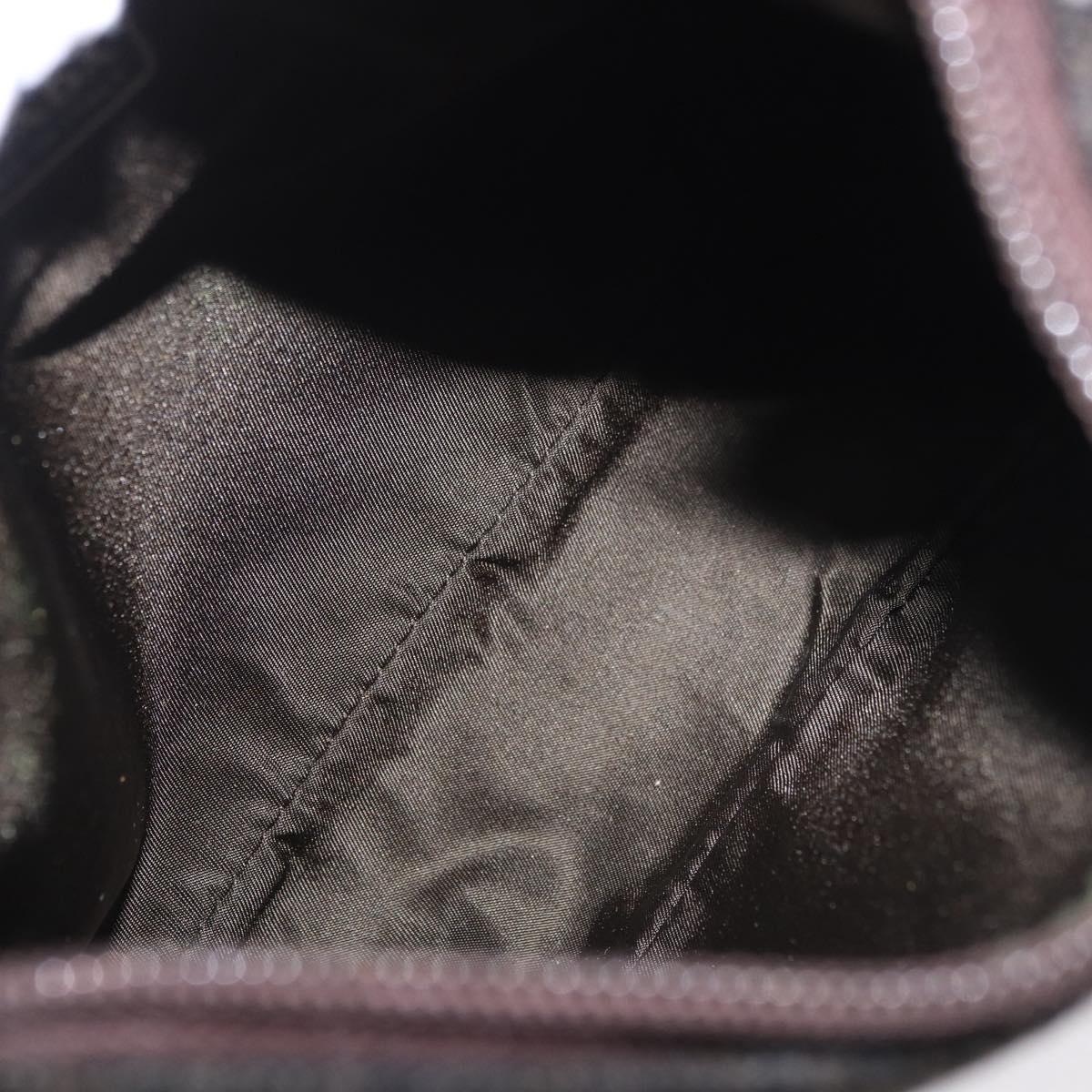 PRADA PRADA Sports Hand Pouch Wool Khaki Silver Auth 183889A