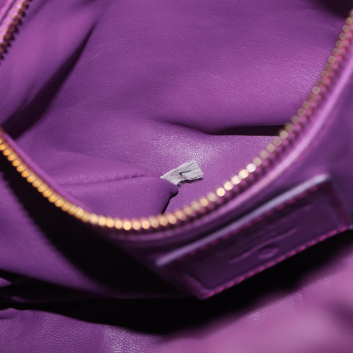 PRADA Shoulder Bag Leather Purple Gold Auth 183941A