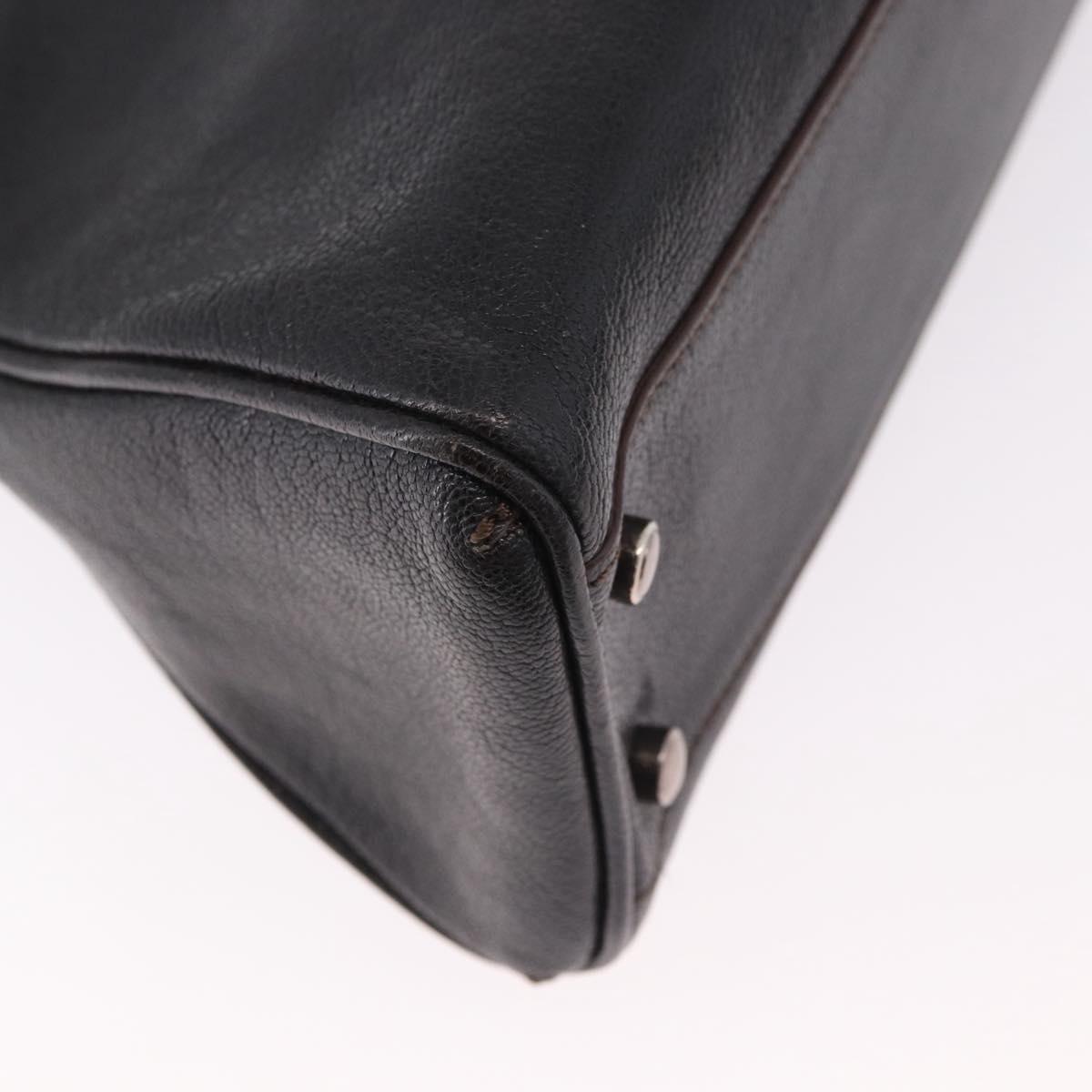 CARTIER Marcello Must Line Hand Bag Leather Black Auth 183950V