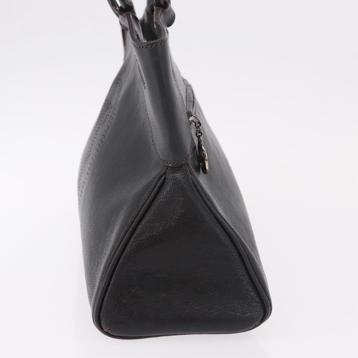 CARTIER Marcello Must Line Hand Bag Leather Black Auth 183950V