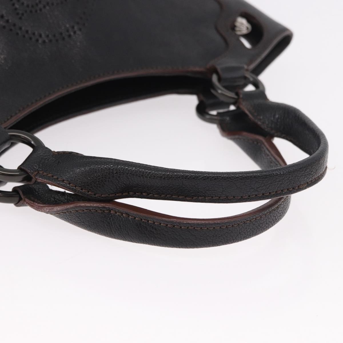 CARTIER Marcello Must Line Hand Bag Leather Black Auth 183950V