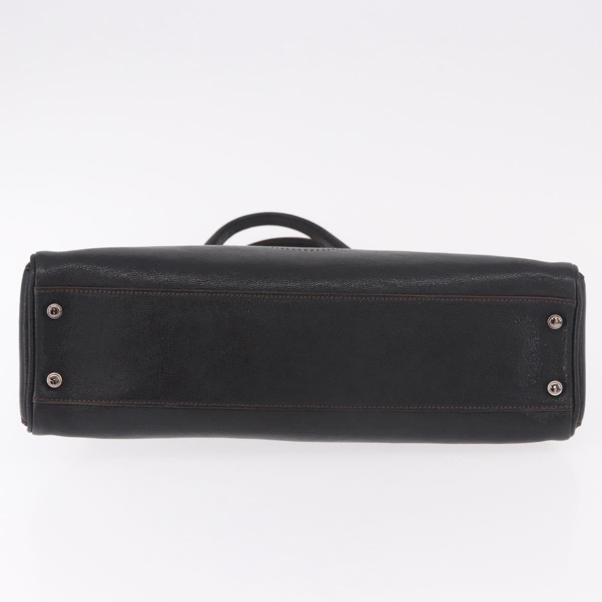 CARTIER Marcello Must Line Hand Bag Leather Black Auth 183950V