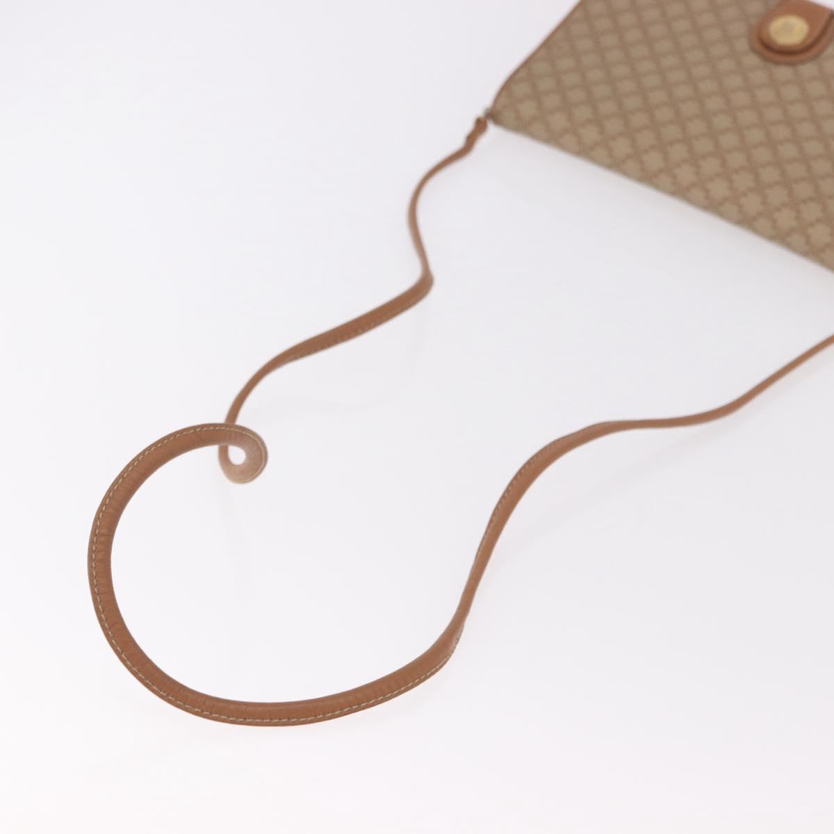 CELINE Macadam Canvas Shoulder Bag PVC Beige Gold Auth 183951