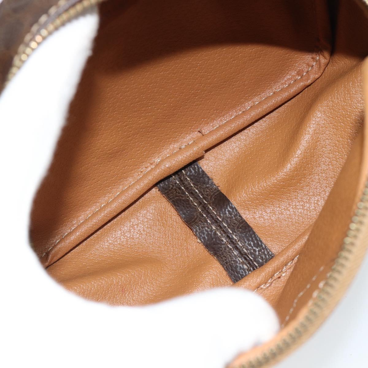 CELINE Macadam Canvas Hand Bag PVC Leather 2way Brown Gold Auth 183953A