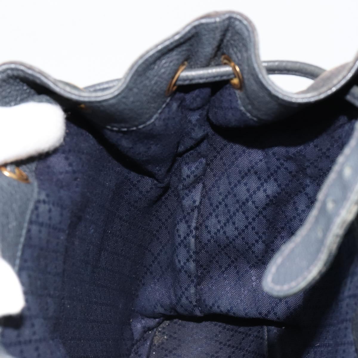 GUCCI Bamboo Backpack Suede Navy Gold 003 2058 0016 Auth 183957