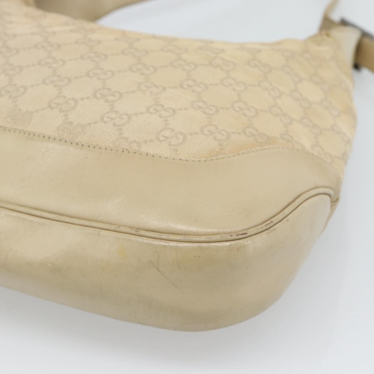 GUCCI GG Canvas Jackie Shoulder Bag Beige Silver 001 3306 Auth 183958
