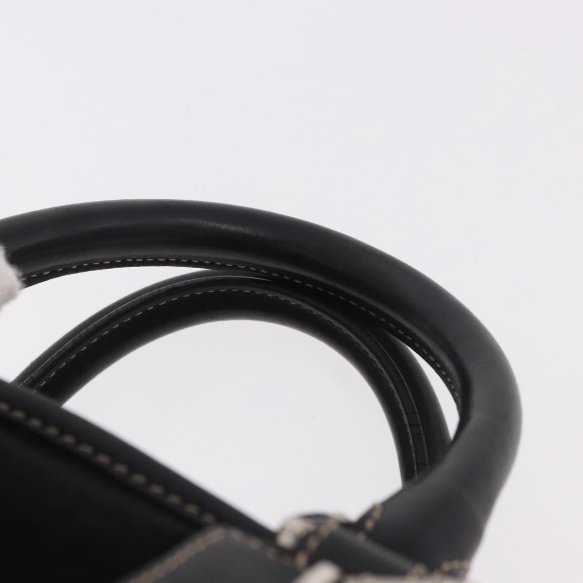 LOEWE Anagram Americana 28 Hand Bag Suede Leather Black Silver Auth 183959V