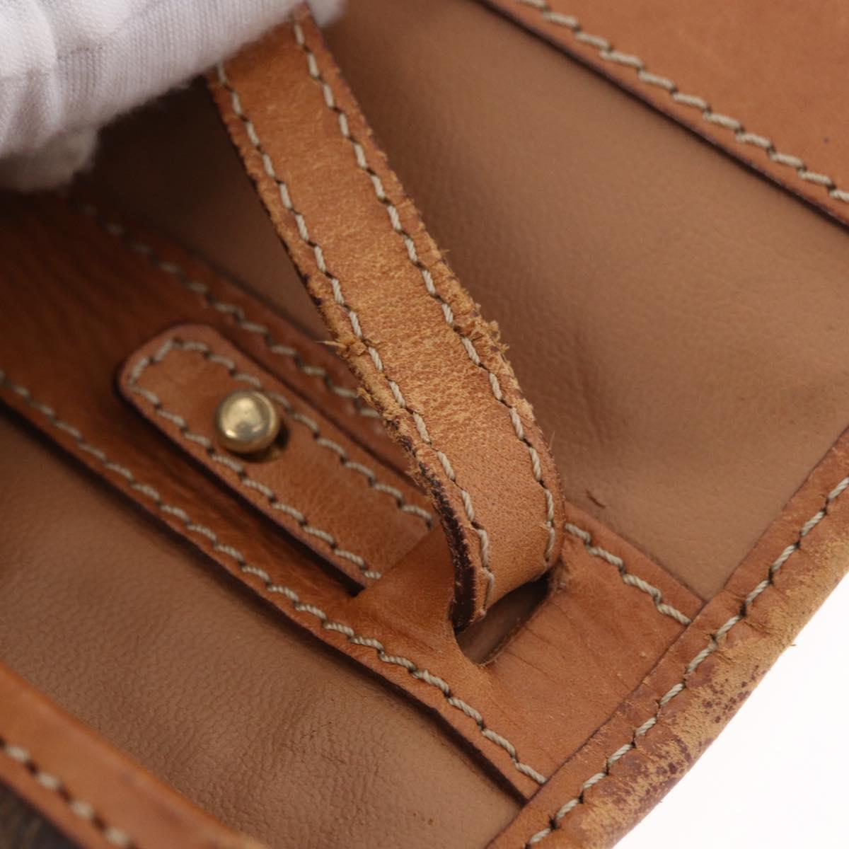 CELINE Macadam Canvas Shoulder Bag PVC Leather Brown Gold Auth 183962
