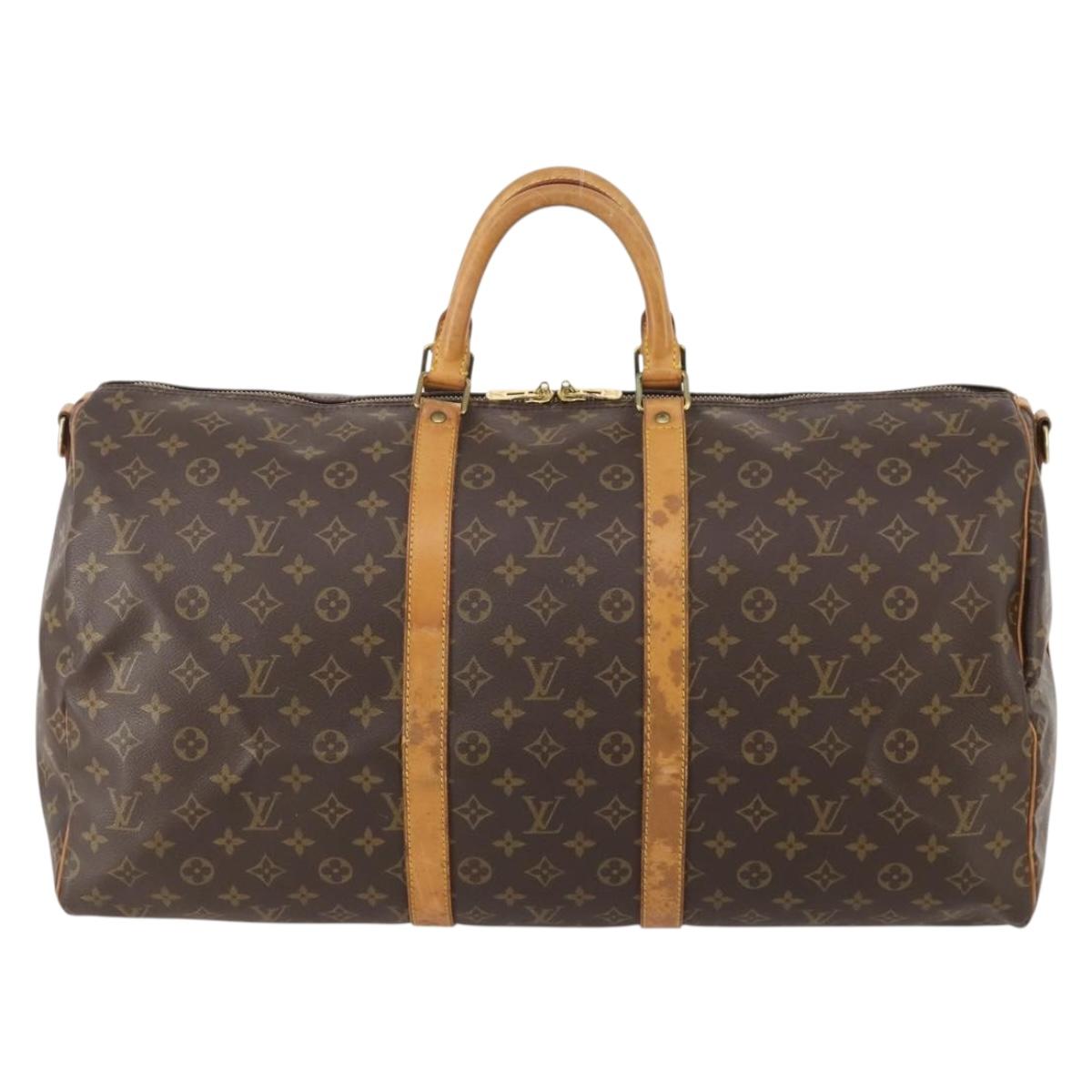 LOUIS VUITTON Monogram Keepall Bandouliere 55 Boston Bag M41414 LV Auth 183970