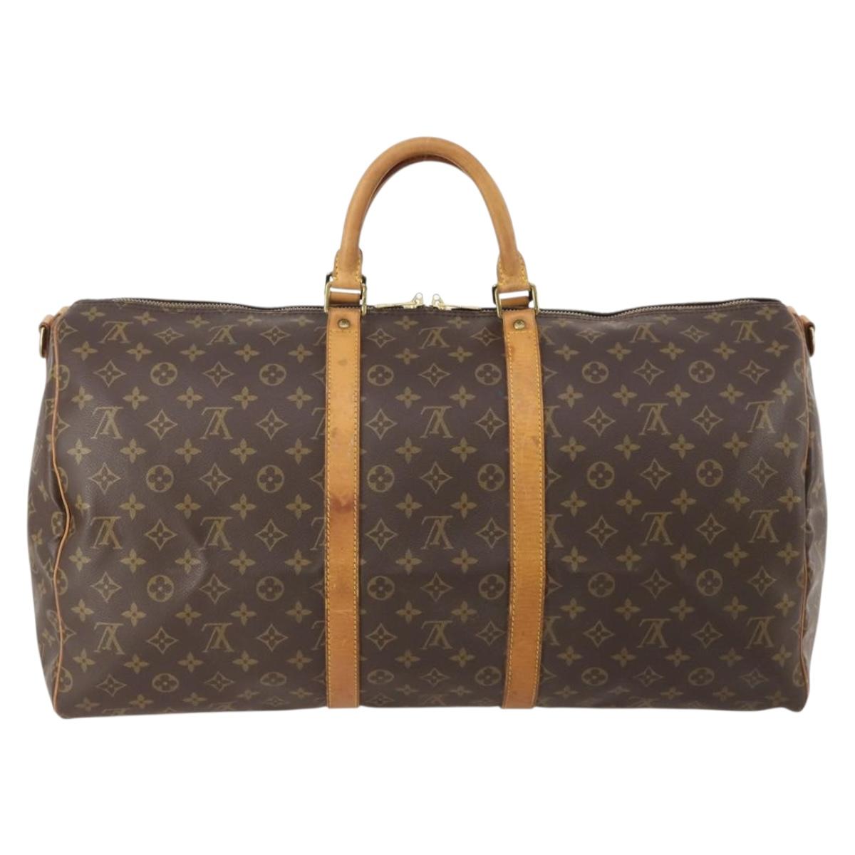 LOUIS VUITTON Monogram Keepall Bandouliere 55 Boston Bag M41414 LV Auth 183970