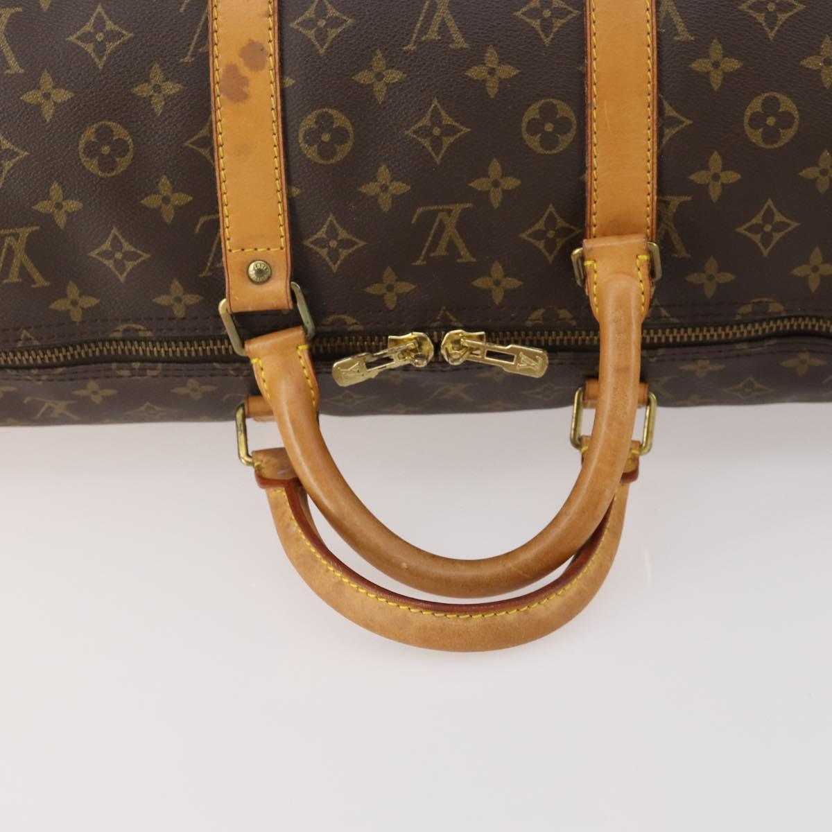 LOUIS VUITTON Monogram Keepall Bandouliere 55 Boston Bag M41414 LV Auth 183970