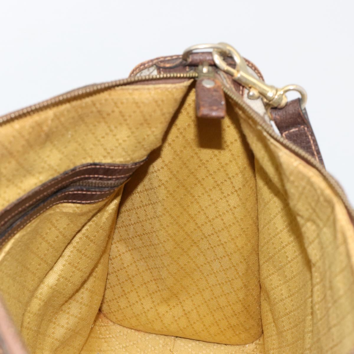 GUCCI GG Supreme Hand Bag PVC 2way Beige Gold Auth 183973
