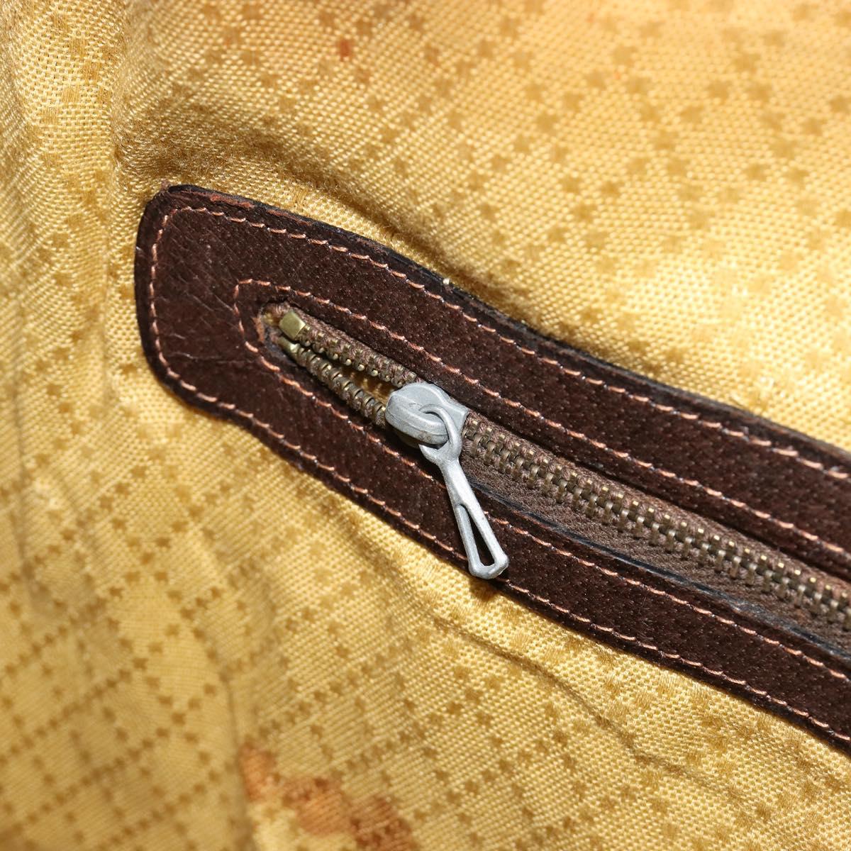 GUCCI GG Supreme Hand Bag PVC 2way Beige Gold Auth 183973
