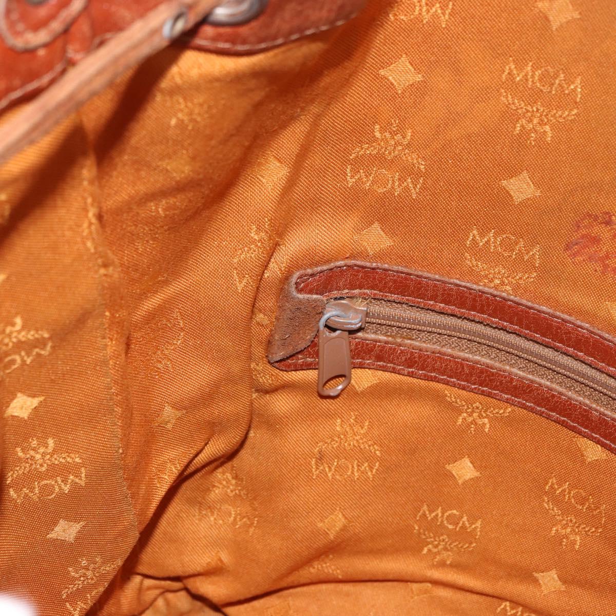 MCM Vicetos Logogram Shoulder Bag PVC Leather Brown Gold Auth 183974