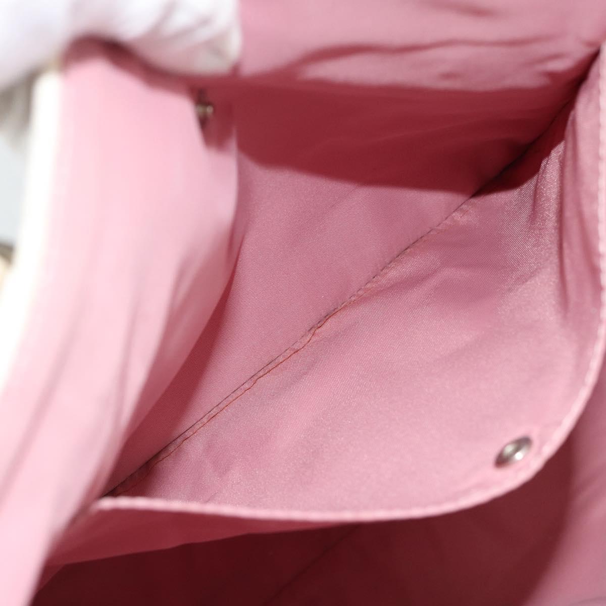 Christian Dior Trotter Canvas Tote Bag PVC Pink Silver Auth 183975