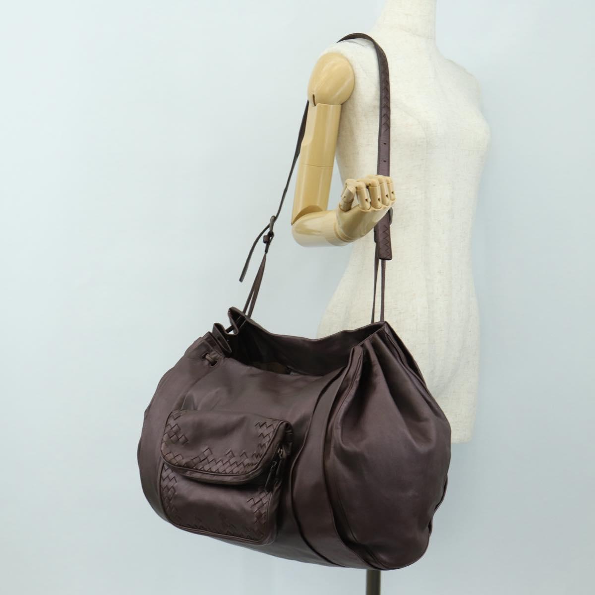 BOTTEGA VENETA INTRECCIATO Shoulder Bag Leather Brown 248522 Auth 183977V