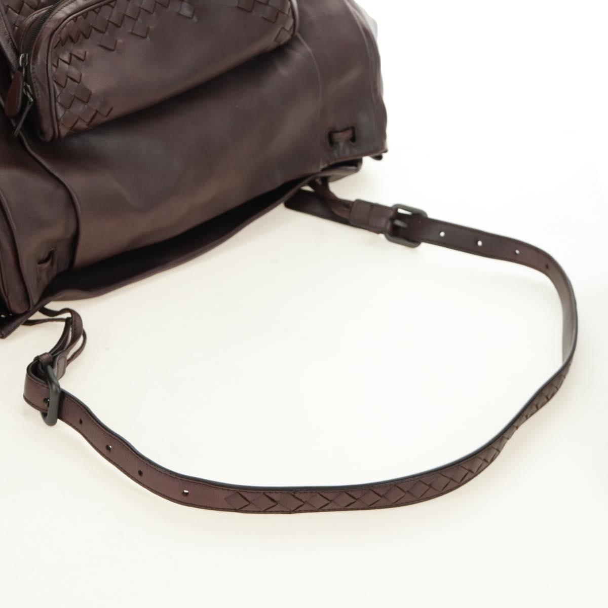 BOTTEGA VENETA INTRECCIATO Shoulder Bag Leather Brown 248522 Auth 183977V