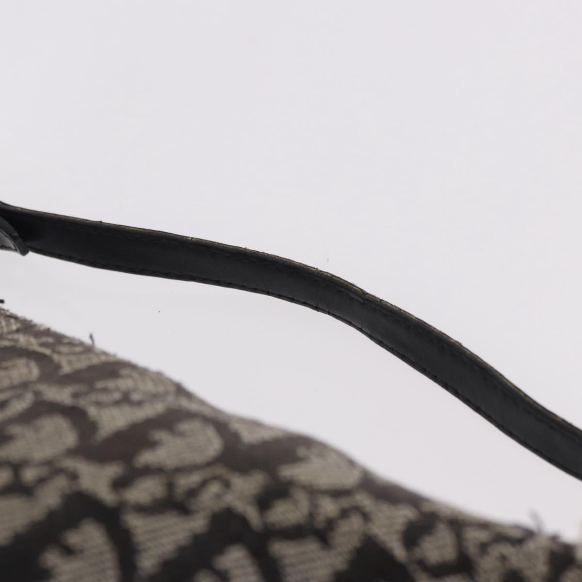 Christian Dior Trotter Canvas Hand Bag Black Silver Auth 183978