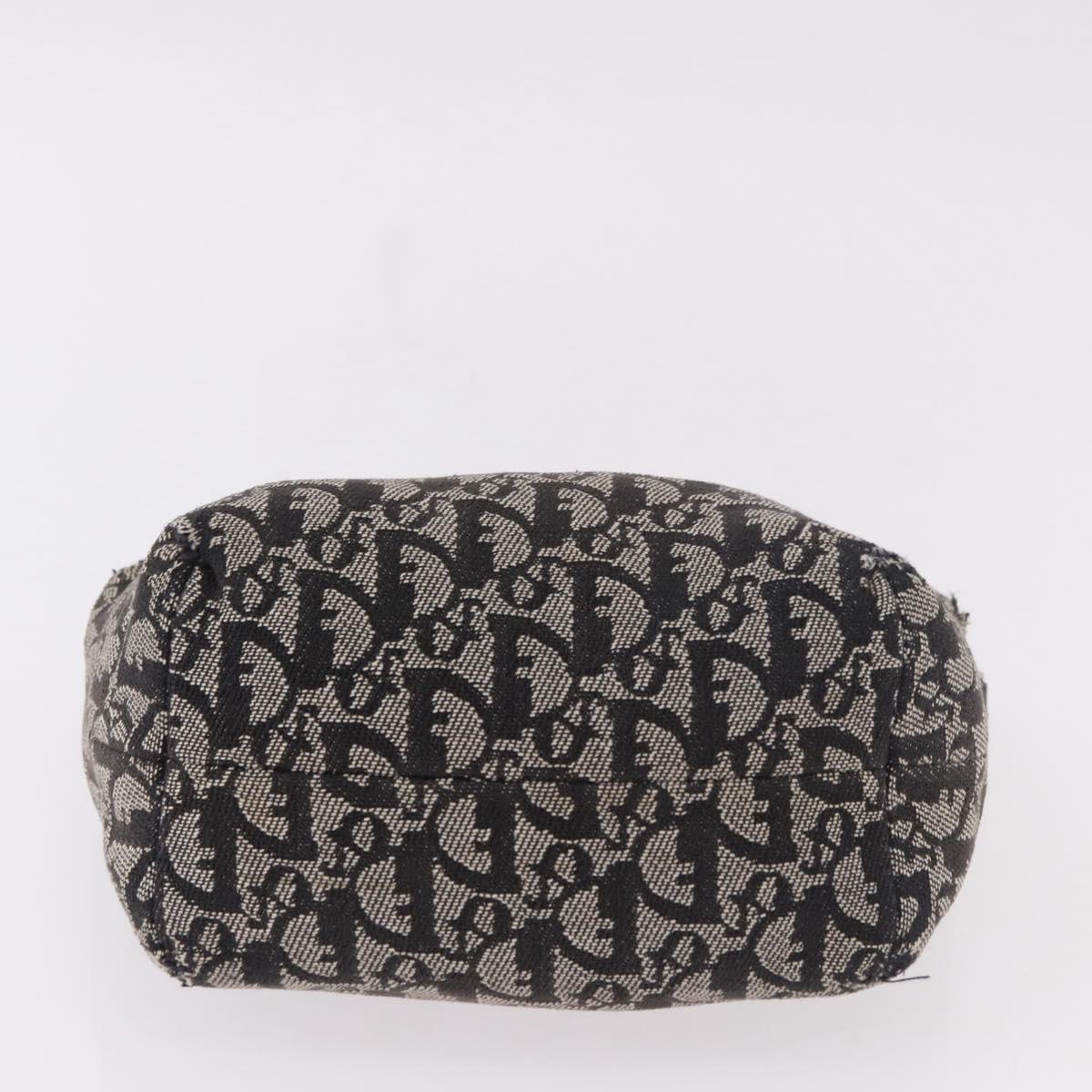 Christian Dior Trotter Canvas Hand Bag Black Silver Auth 183978