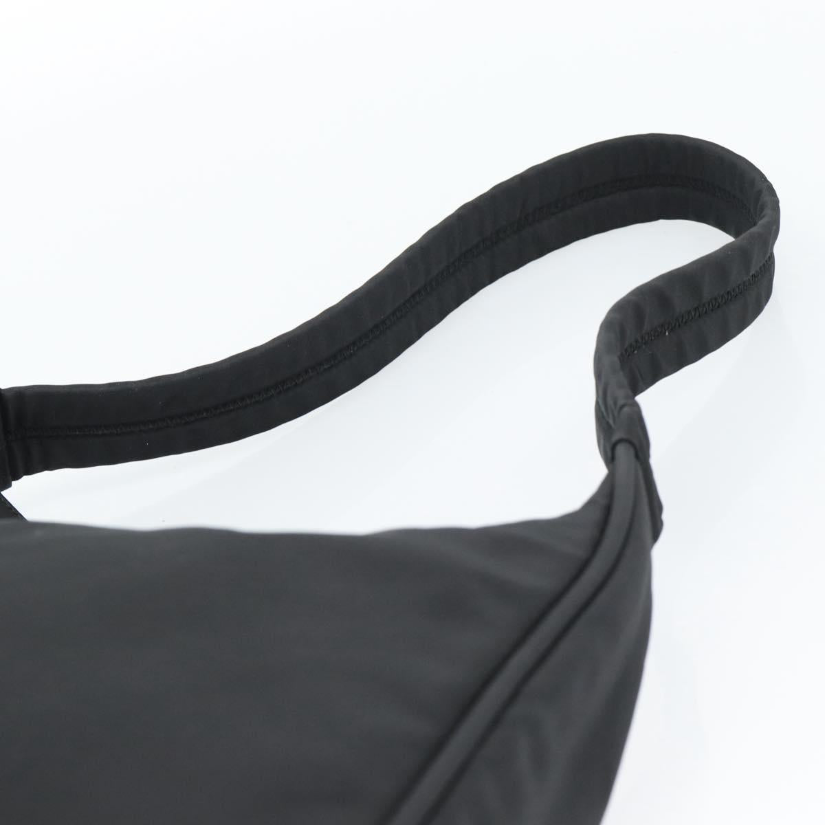 PRADA Shoulder Bag Nylon Black Silver Auth 183980